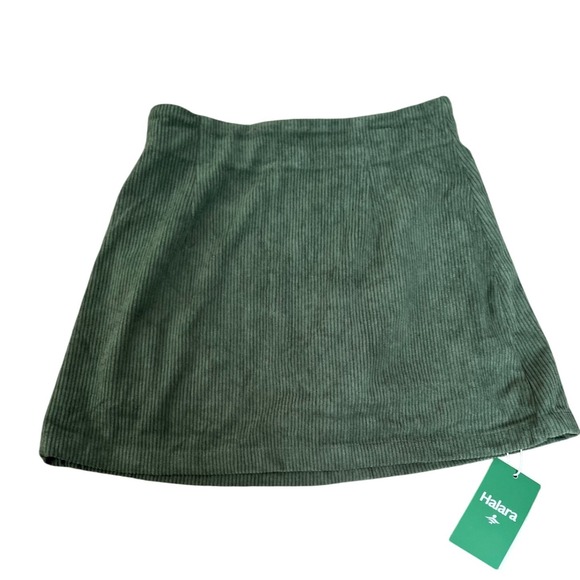 HALARA Pants - Halara Green Corduroy A Line Mini Skirt With Built In Shorts XS NWT